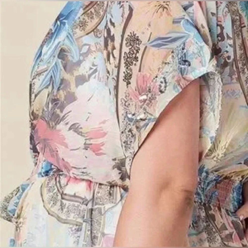 NWT Venus Floral & Paisley Sheer Kimono Swim Cover-Up – Size Large - Picture 4 of 7